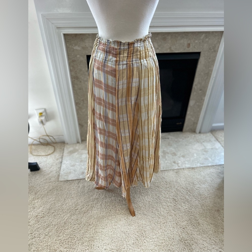 Boho Industry Multi Stripe Pleated Skirt